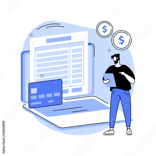 E-invoicing abstract concept vector illustration.