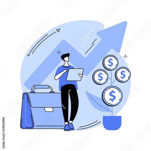Portfolio income abstract concept vector illustration.