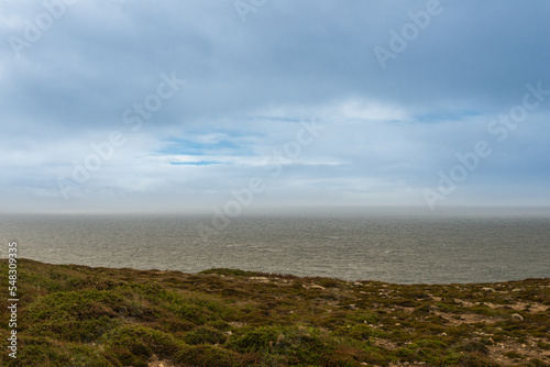 a rainy day at the pointe du raz at the coast of the bretagne