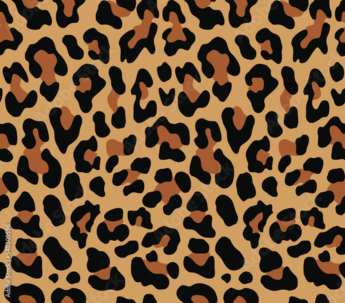  Leopard pattern vector seamless print, classic fabric texture, animal background, cat spots