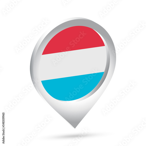 Free Download Luxembourg flag 3d pin icon - GFXLoad