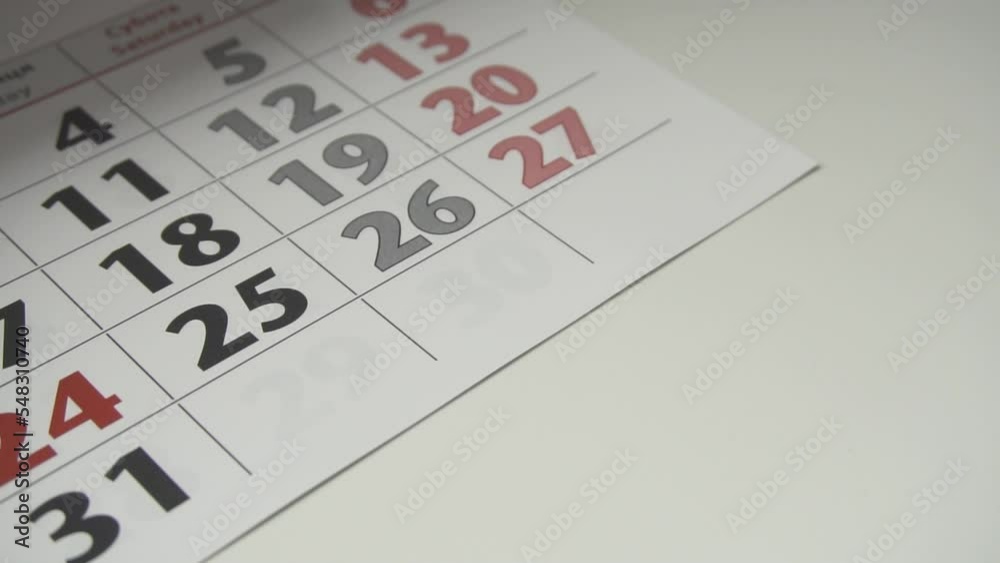 Calander Back Drop The pages of the calendar are falling slowly. Wall calendar pages Stock ...