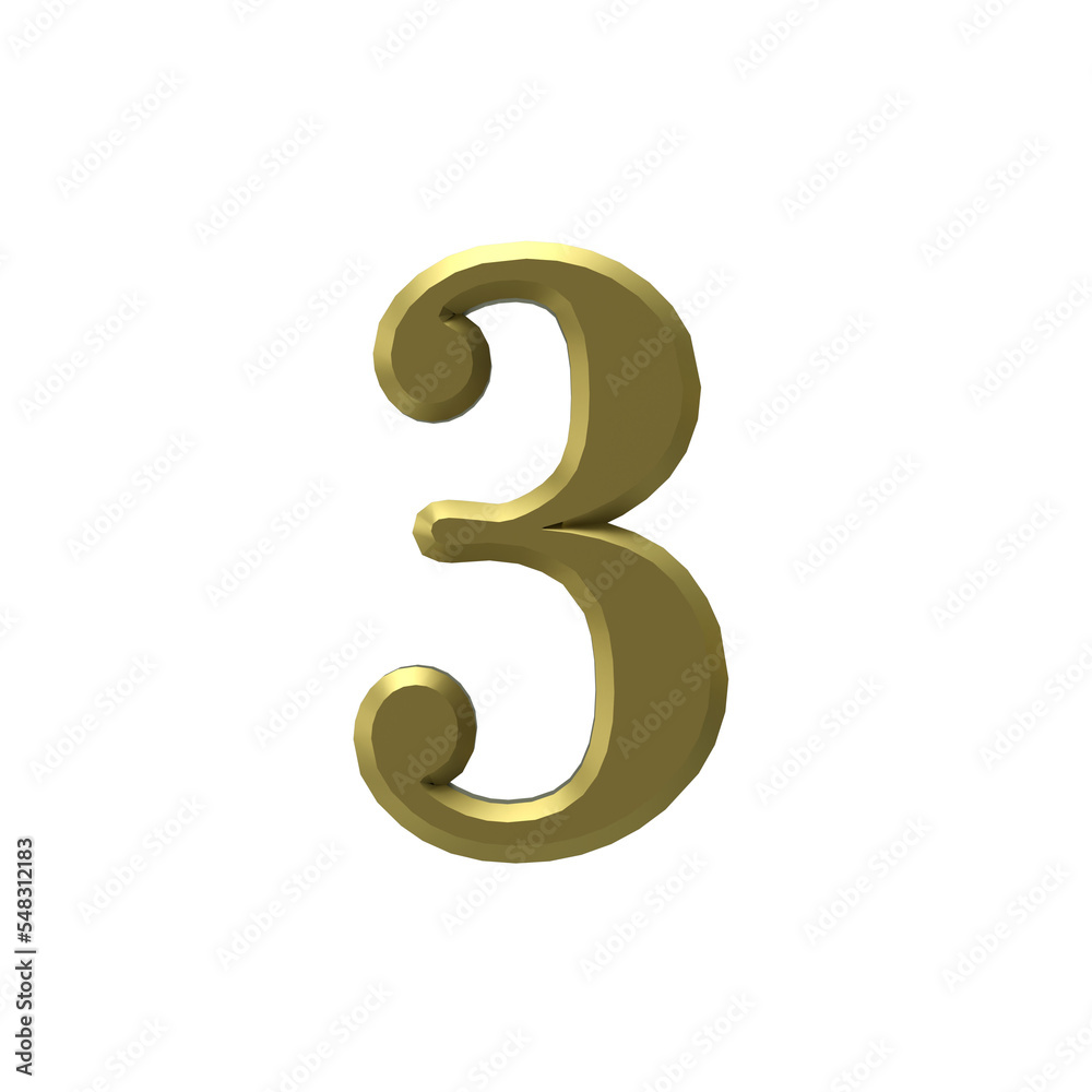 3D CG 立体 数字 透過PNG 3D CG 立体 数字 透過PNG