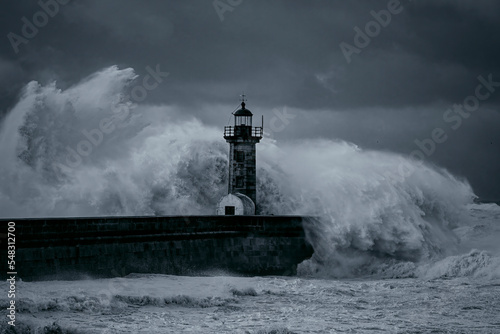 Black and white big storm