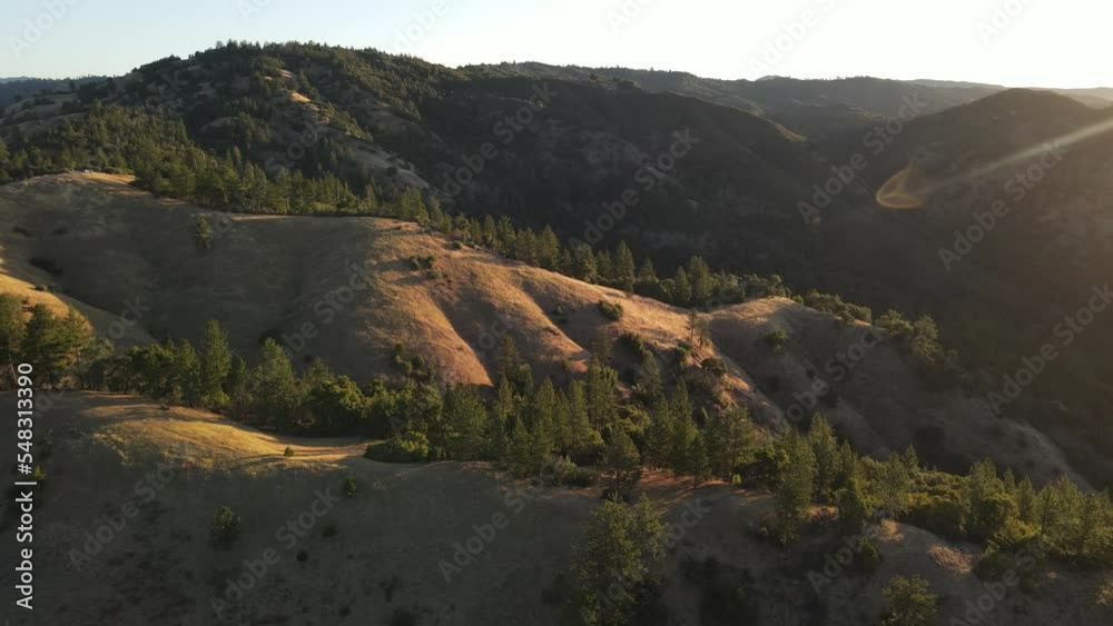 Aerial shot of the coastal mountains along the pacific ocean in Central California near Big Sur Aerial shot of the coastal mountains along the pacific ocean in Central California near Big Sur
