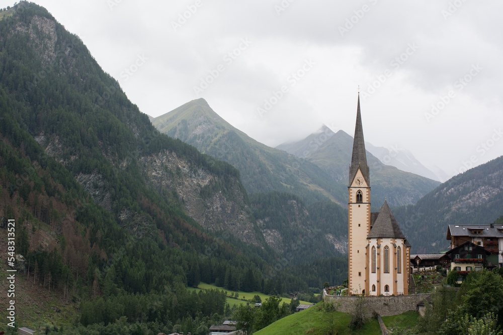 A beautiful Austrian church among the mountains