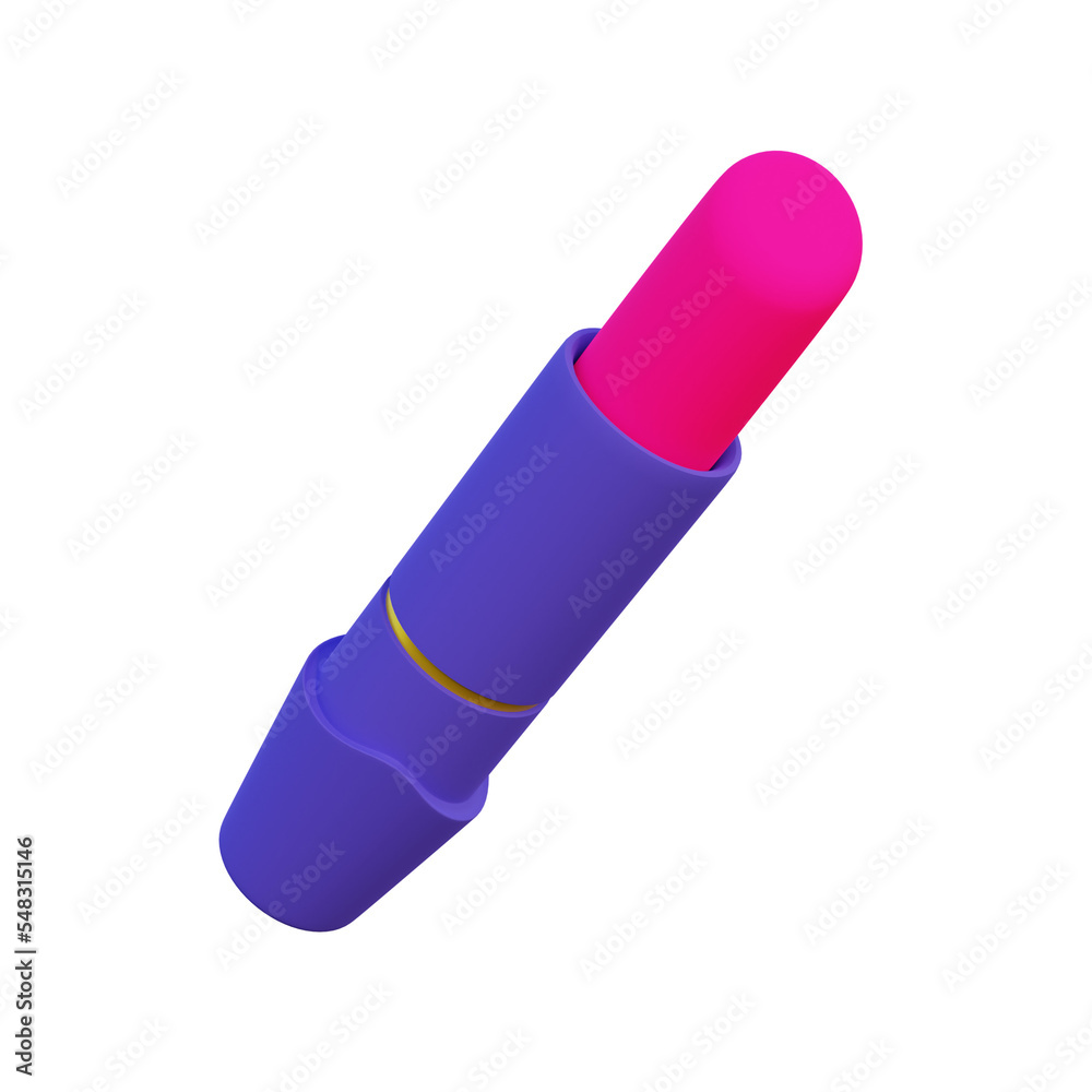 Realistic 3D Icon Pink Lipstick. 3D rendering. Realistic 3D Icon Pink Lipstick. 3D rendering.