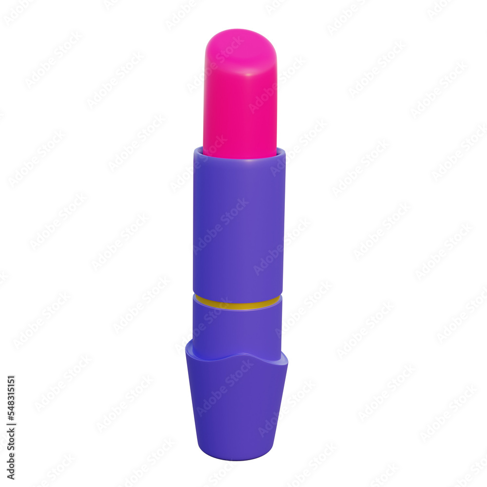 Realistic 3D Icon Pink Lipstick. 3D rendering. Realistic 3D Icon Pink Lipstick. 3D rendering.
