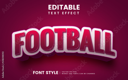 Editable 3d football text effect. Fancy sporty font style perfect for heading and title.