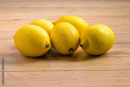 lemons on a wooden table