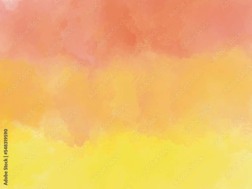 Yellow, orange and red cloud background wallpaper.  Autumn colors of red, orange and yellow abstract. Sunset Colors back to clouds