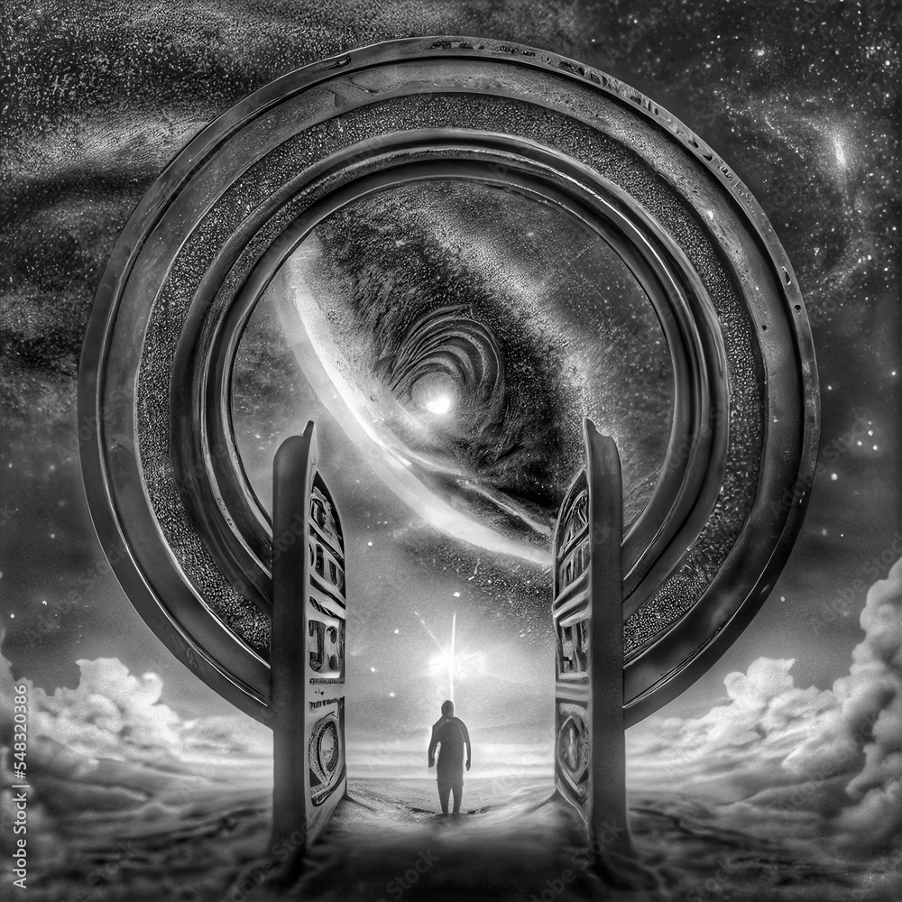 Midjourney abstract render of a portal to another dimension Stock ...