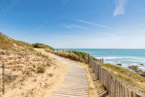 Obraz na płótnie view of Pointe du Payre beach, Jard sur mer, France w salonie