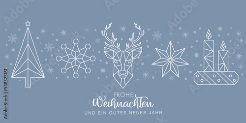 Frohe Weihnachten deutscher Text - Merry Christmas German Vector Illustration Bannner