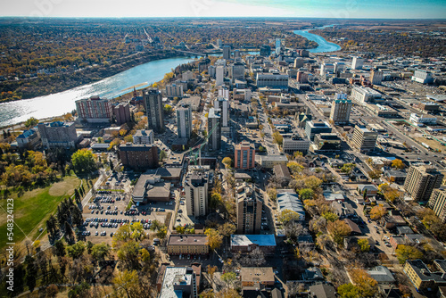 Downtown Aerial View of the City of Saskatoon