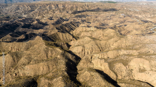 desierto de Gorafe visto desde el aire, España photo