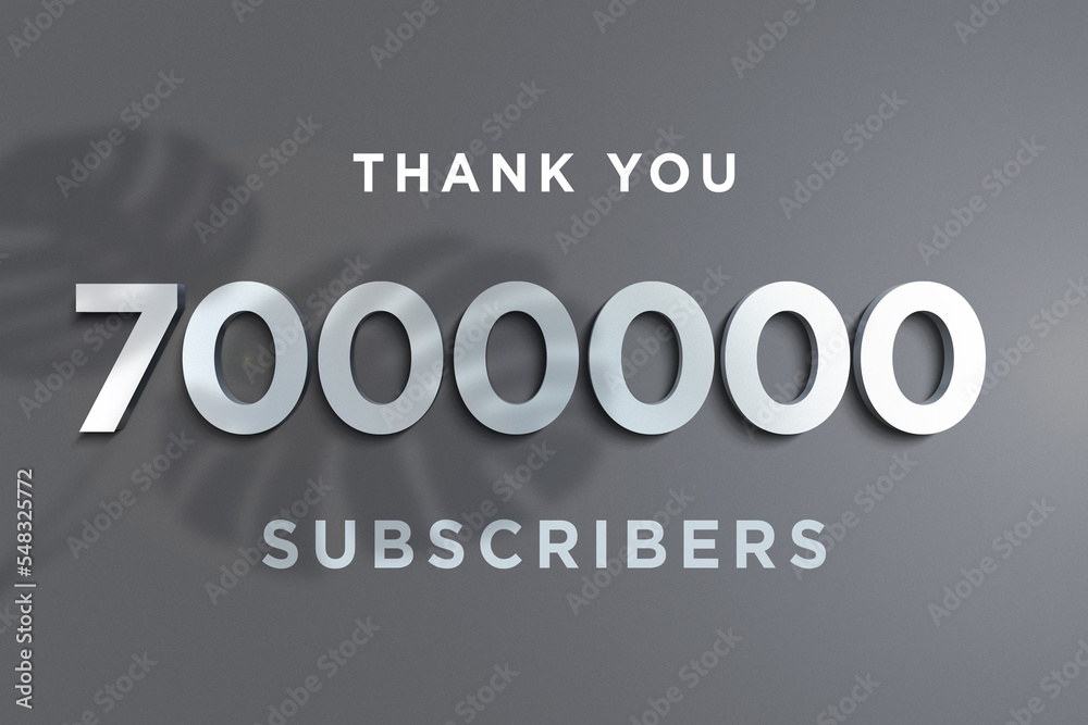 7000000 subscribers celebration greeting banner with Steel Design