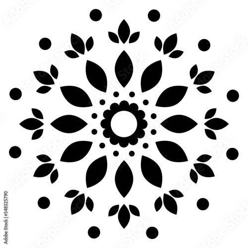 Mandala decoration pattern. Alpona design template isolated on white background photo