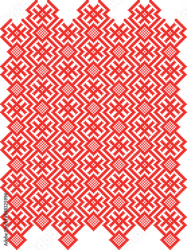 Vector national Belarusian pattern isolated on white background.