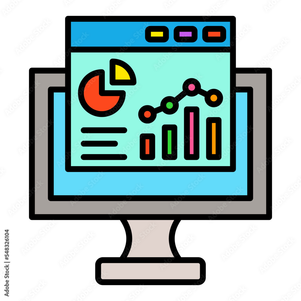 Analytics Filled Line Icon Analytics Filled Line Icon