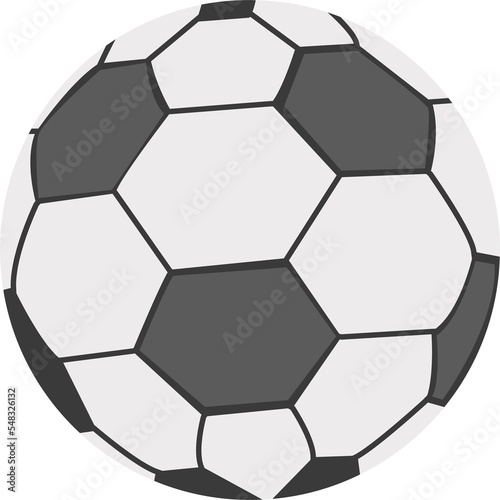 Soccer ball semi flat color  raster object. Sporting equipment. Sports gear. Fitness tool. Full sized item on white. Simple cartoon style illustration for web graphic design and animation