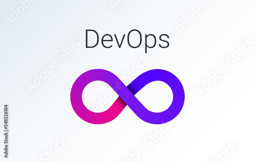 DevOps icon. software development - Dev and IT operations - Ops . loop eight logo for software technology companies. bright gradient icon