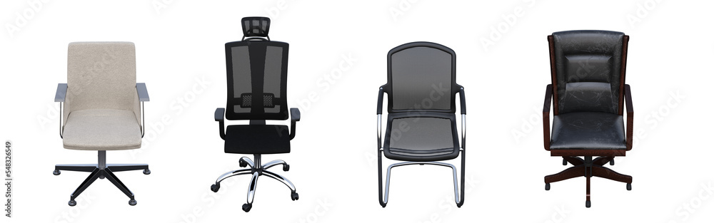 office chair isolate on a transparent background, interior furniture, 3D illustration, cg render office chair isolate on a transparent background, interior furniture, 3D illustration, cg render