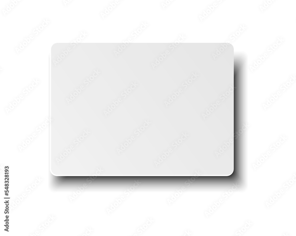 White rounded corner card isolated on white background White rounded corner card isolated on white background