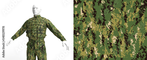 Navy military and army camouflage USA. Seamless pattern. photo