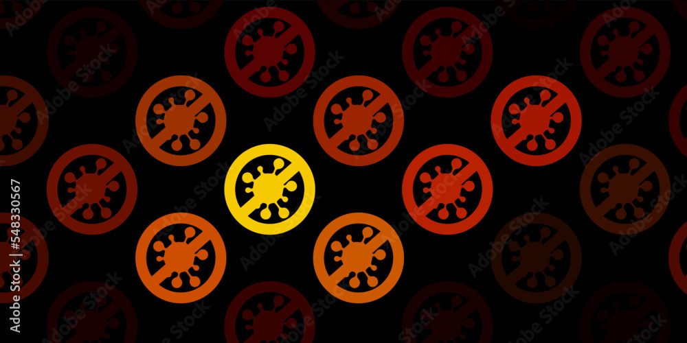 Dark Yellow vector backdrop with virus symbols. Dark Yellow vector backdrop with virus symbols.