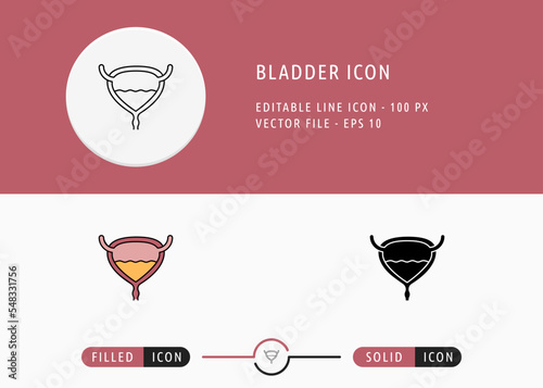 Bladder icon vector illustration. Urinary Bladder symbol on isolated background for ui mobile app, web design, and presentation.