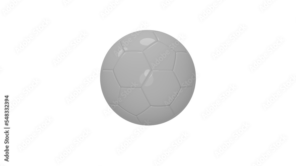 White soccer shiny leather ball isolated on transparent background. Football concept. Sport. 3D render White soccer shiny leather ball isolated on transparent background. Football concept. Sport. 3D render