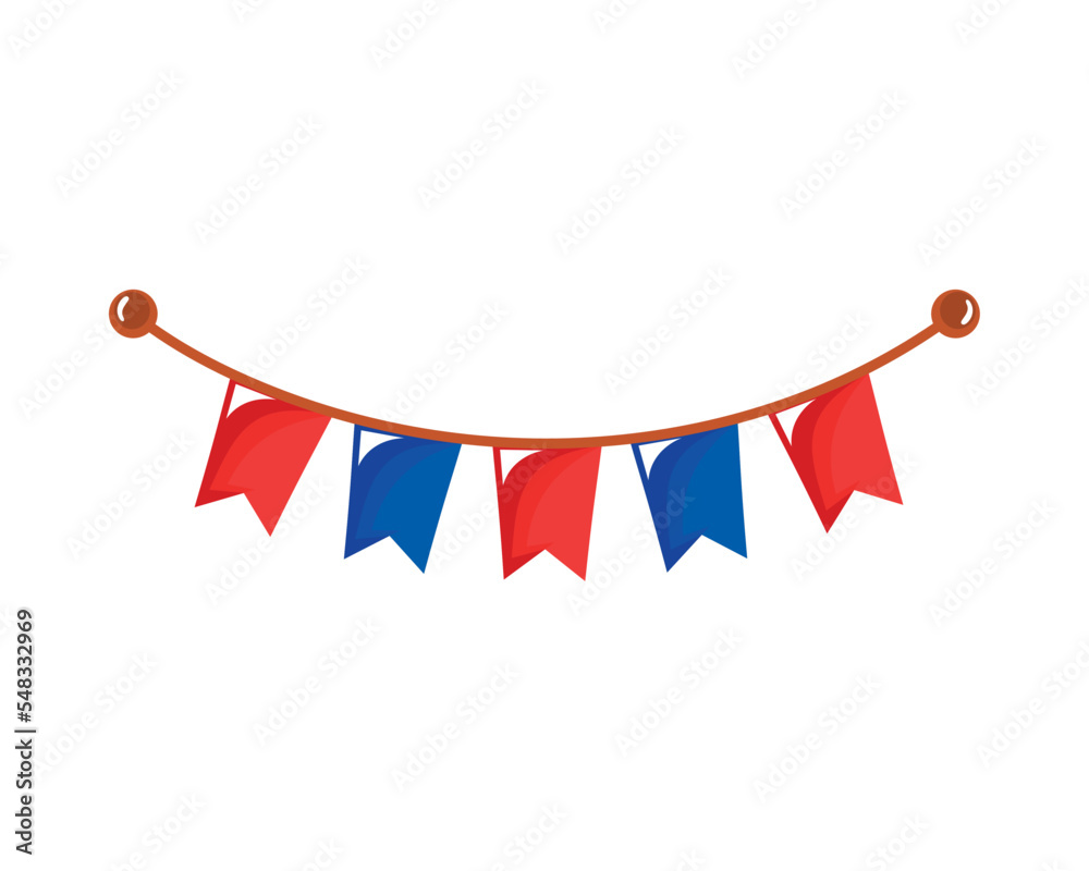 Fototapeta premium blue and red garlands