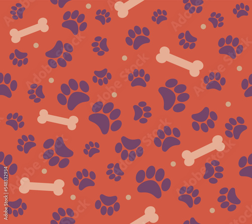 Background animal footprints vector illustration. Dog. Cat. Pet