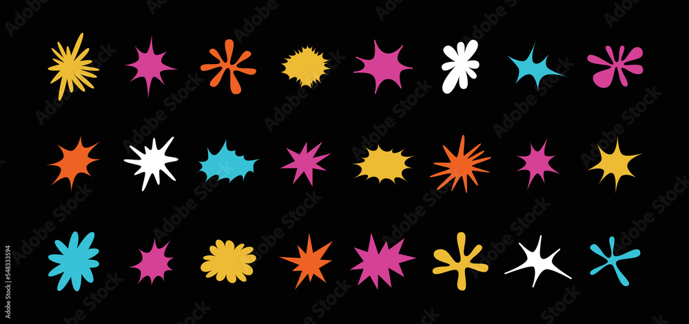 Vector set of minimalist design elements, futuristic shapes and geometric figures and stars - abstract background elements for branding, packaging, prints and social media posts Vector set of minimalist design elements, futuristic shapes and geometric figures and stars - abstract background elements for branding, packaging, prints and social media posts