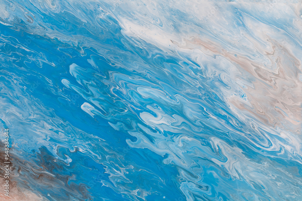 Acrylic paint pouring. Fluid art abstract. Abstract art background and textures of water. Serene water abstract art paint pour.