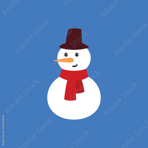 Snowman icon. Entertainment for the winter holidays. Christmas and New Year.