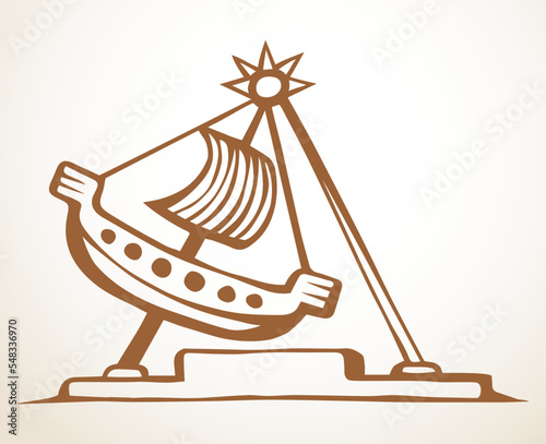 Swinging boat. Entertainment vector drawing