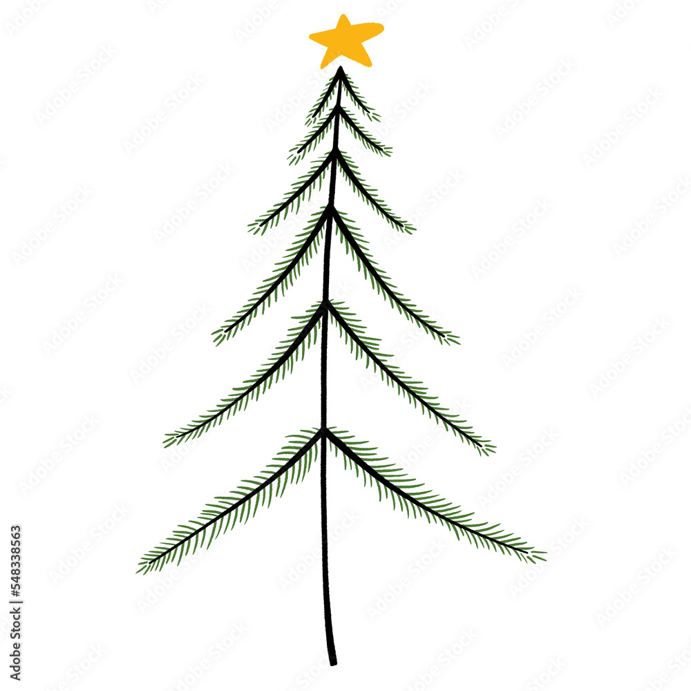 Obraz premium Cristmas tree. New Year, Christmas. PNG format without background