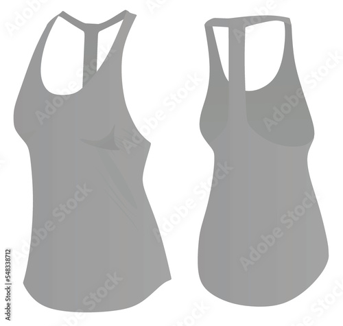 Women grey top tank. vector illustration