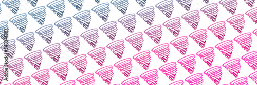 Pink, red watercolor spiral pattern. Summer flora background. Beautiful plant illustration. Sketch texture hand drawing art. Fir woods aquarelle card. Design pine elements. Isolated background