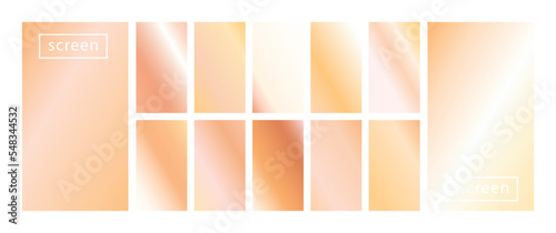 Mobile screen lock display collection of colorful backgrounds in trendy neon colors. Modern screen vector design for mobile app. Soft color abstract pastel holographic gradients. Swatches for design