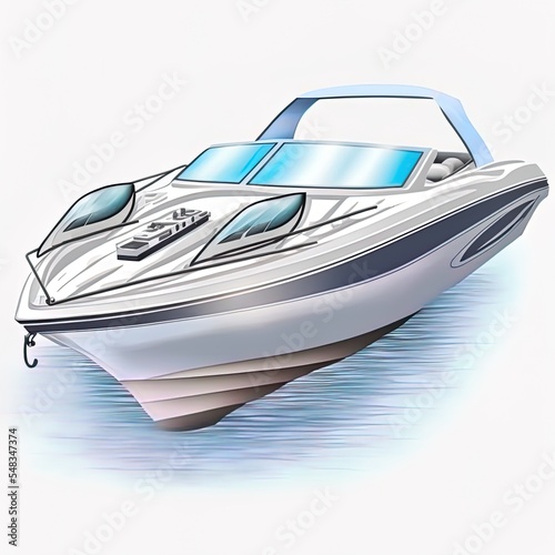 Speedboat or motorboat isolated on white background photo