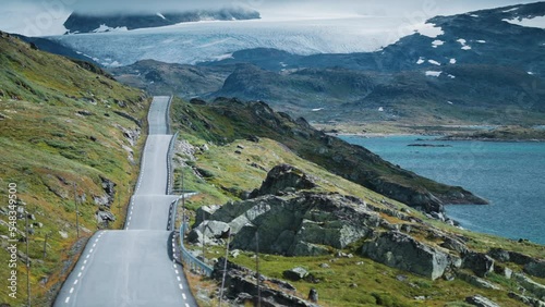 Sognefjellsvegen road in Norway photo