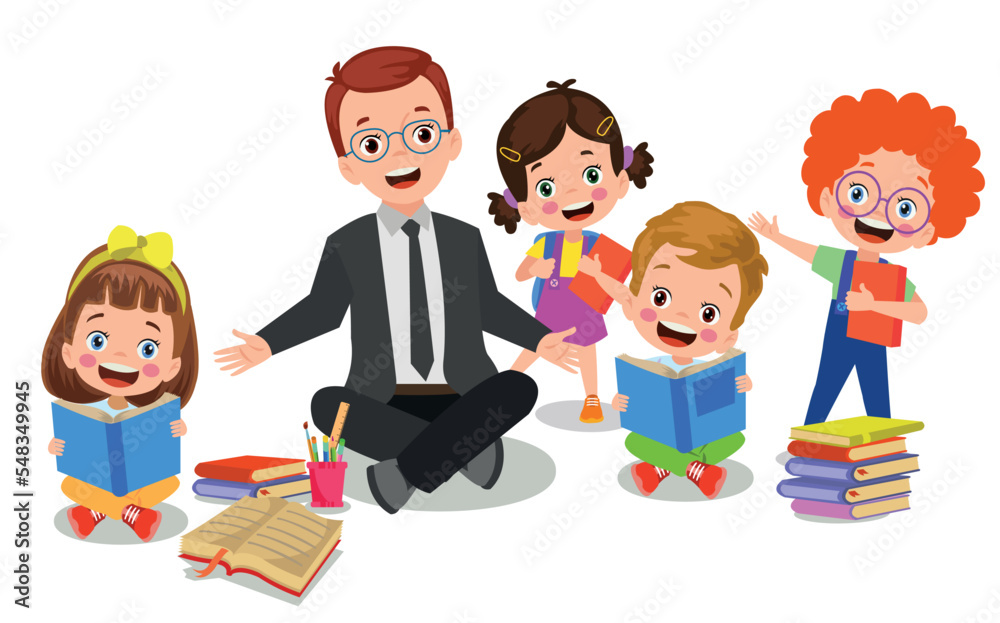 classroom teacher and cute students