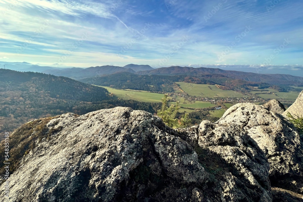 rocky view of the valley in the Strazovske Vrchy mountain range