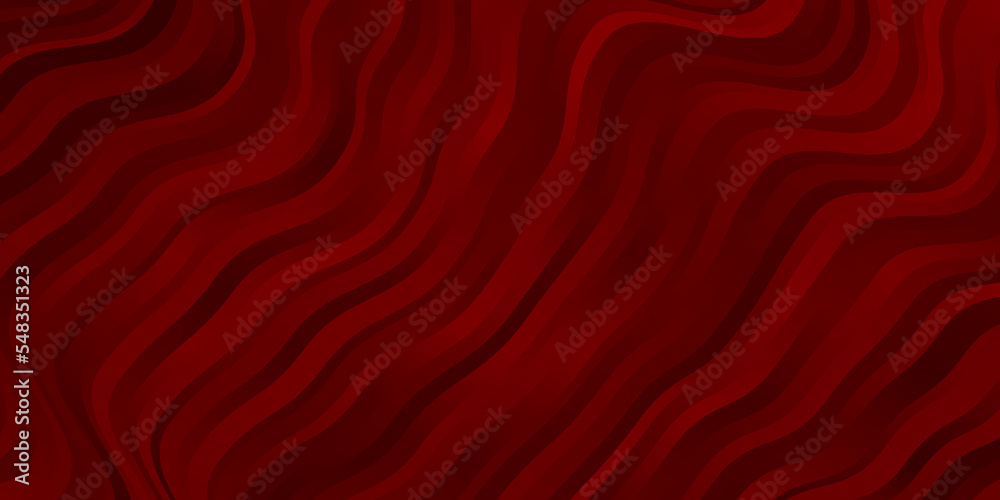 Fototapeta premium Dark Red vector background with bent lines.