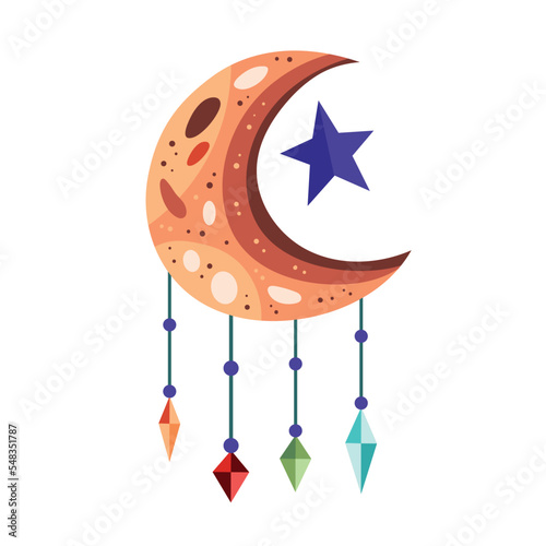 crescent moon Boho style