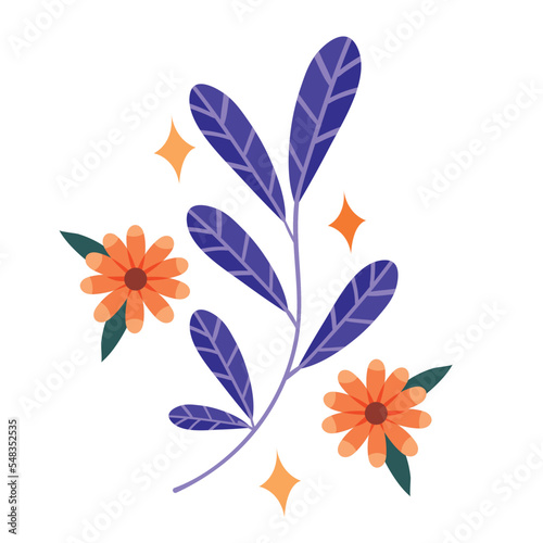 leafs and flowers Boho style