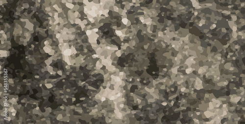 Dark bitumen abstract texture. Grained gray wall close up. Detailed dirty old road pattern. Vector roofing material structure, top view. Macro asphalt background. Rough black stone horizontal banner